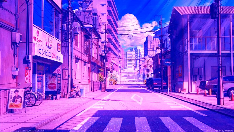 Empty Street in Anime City