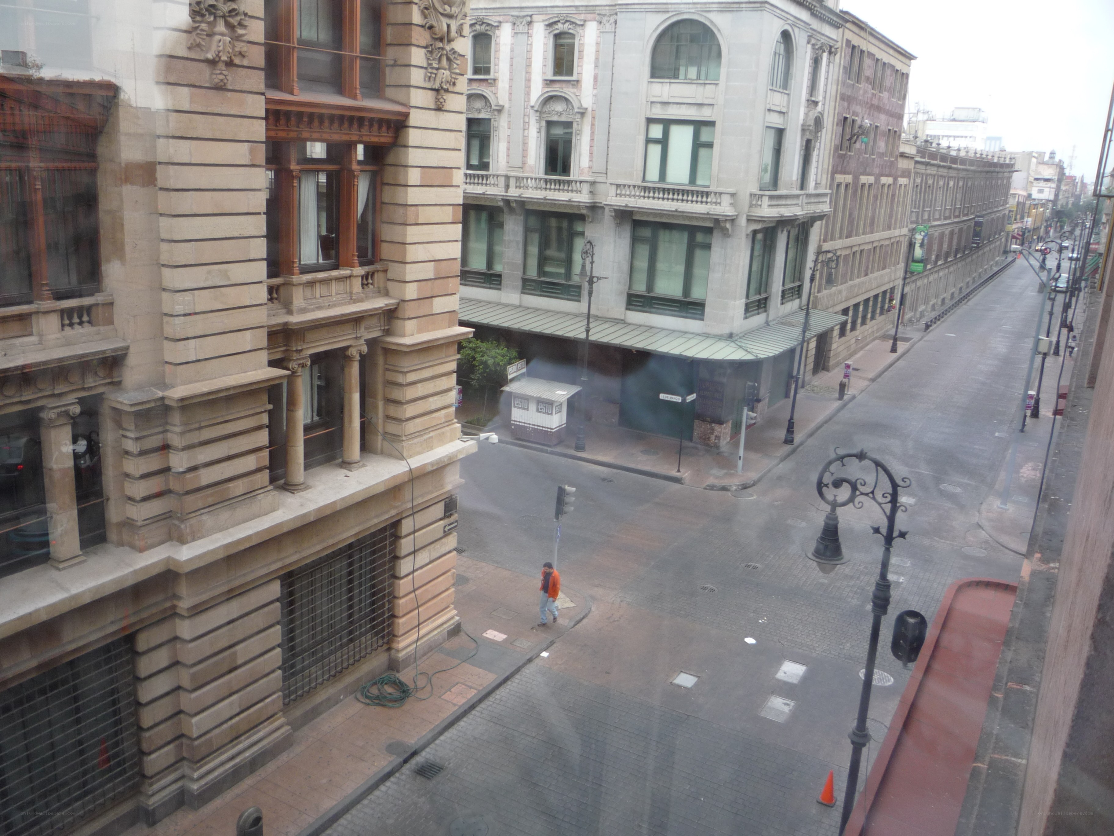 Empty street in historic district