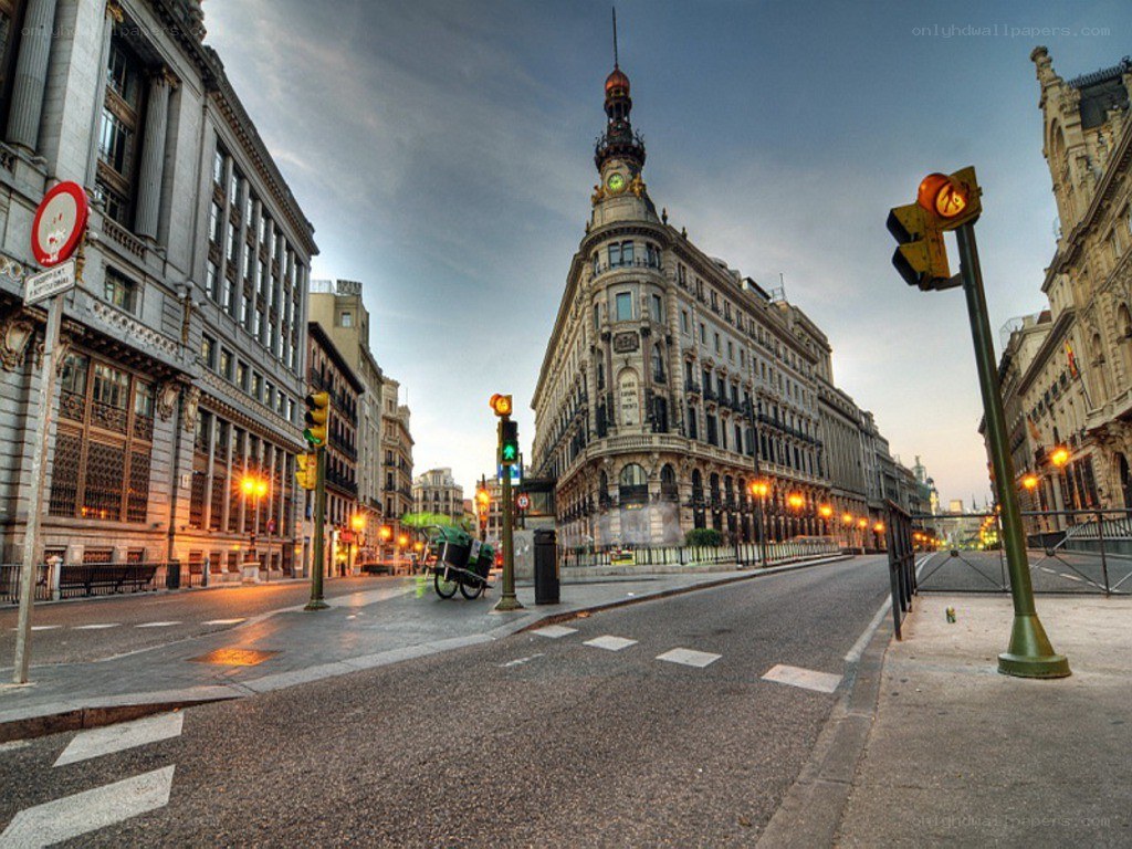 Empty street with historic buildings
