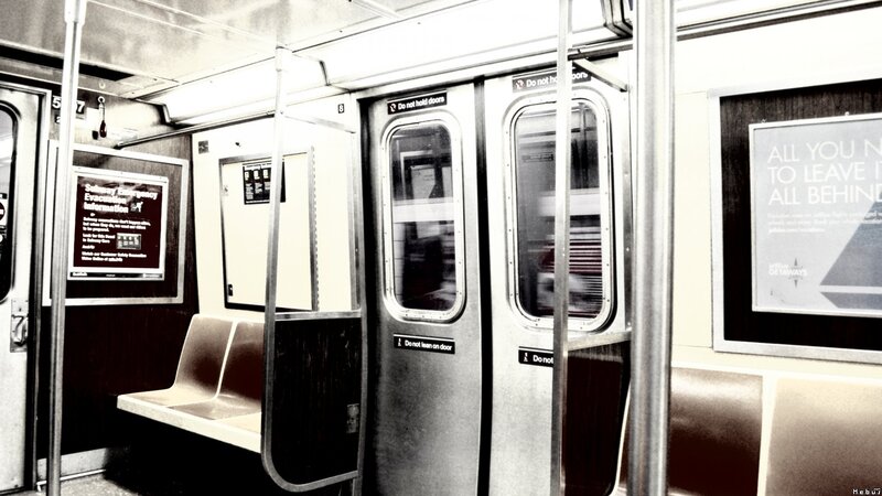 Empty Subway Car Interior — Black, Neutral