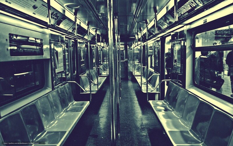 Empty Subway Car Interior — Black