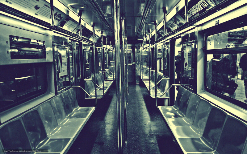 Empty subway car interior