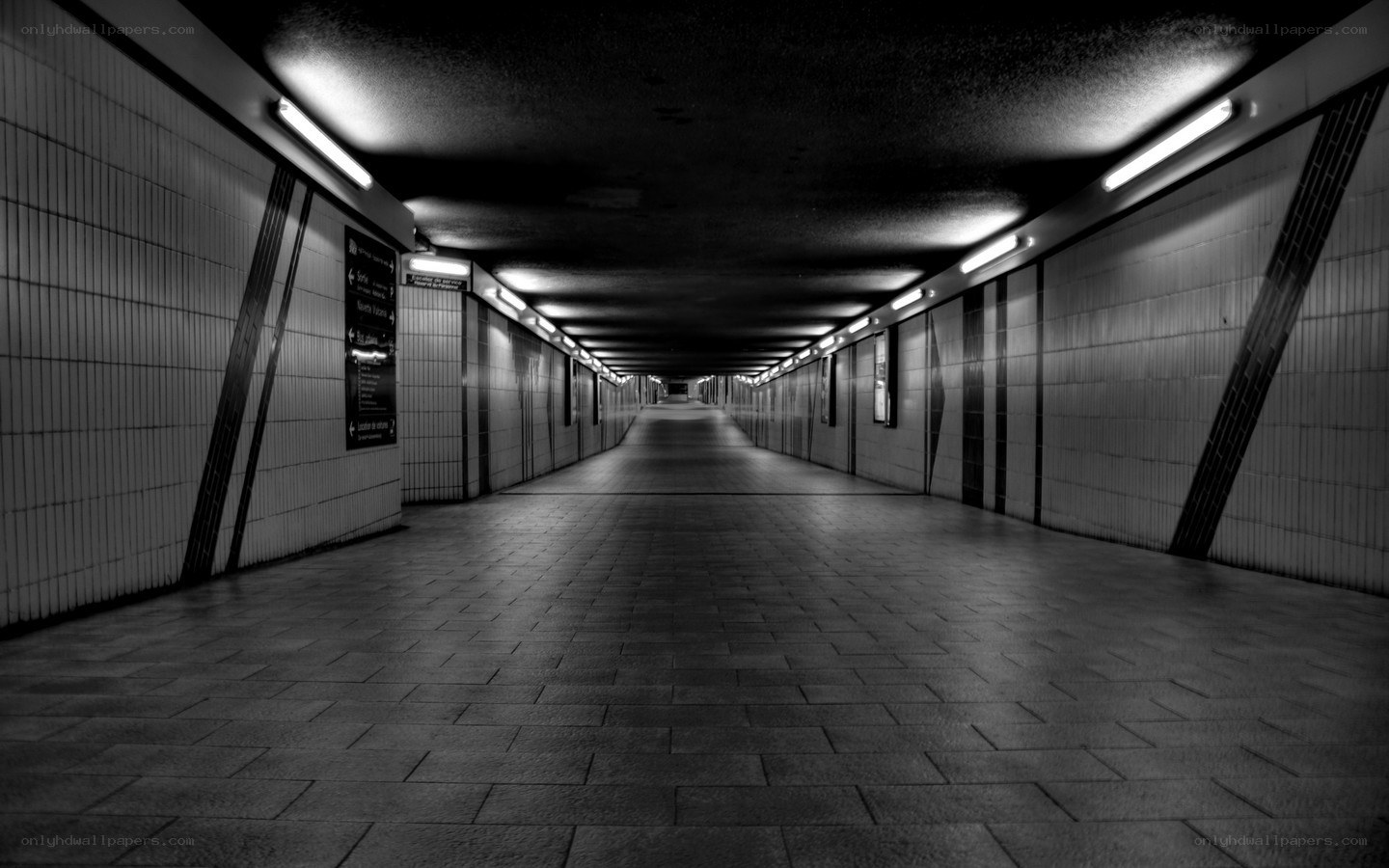 Empty subway corridor