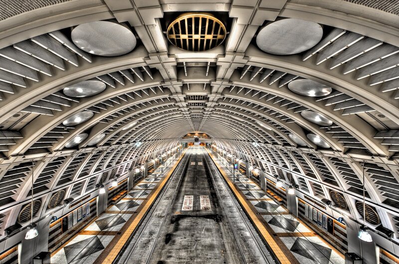 Empty Subway Station — Gray, Dramatic