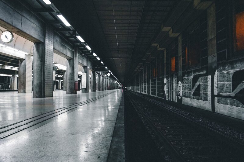 Empty Subway Station — Gray