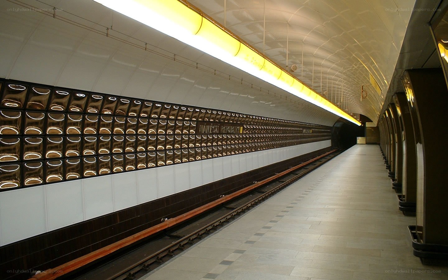 Empty subway station platform
