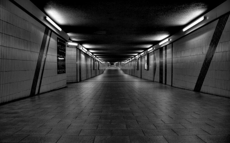 Empty Subway Tunnel — Black