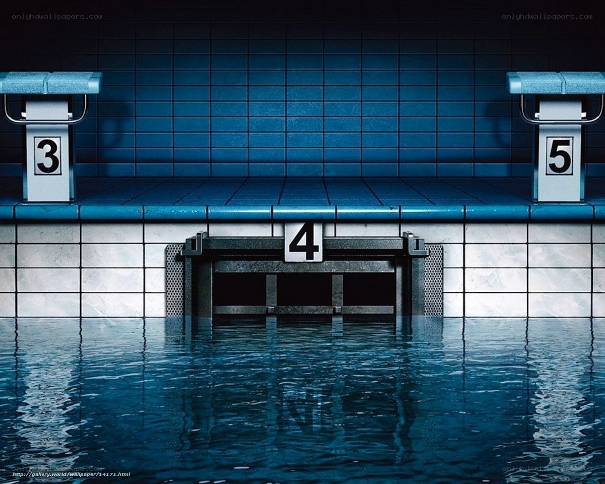 Empty swimming pool lanes