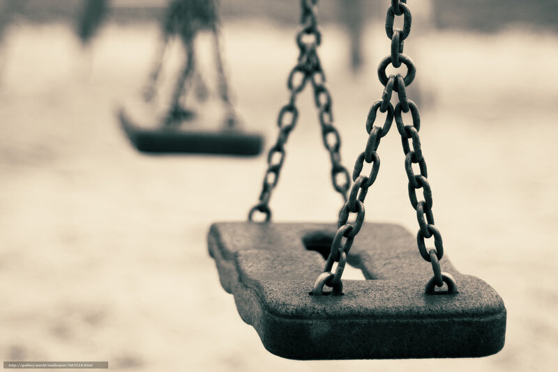 Empty swing in a park