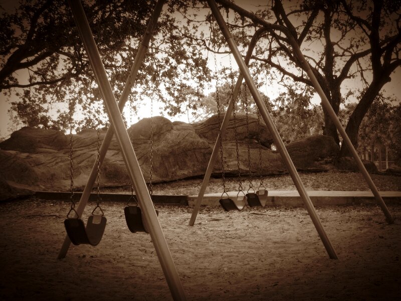 Empty swings in a park