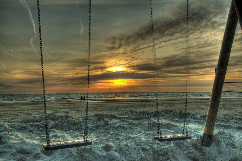 Empty Swings on Beach