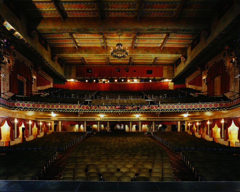 Empty Theater Auditorium — Red