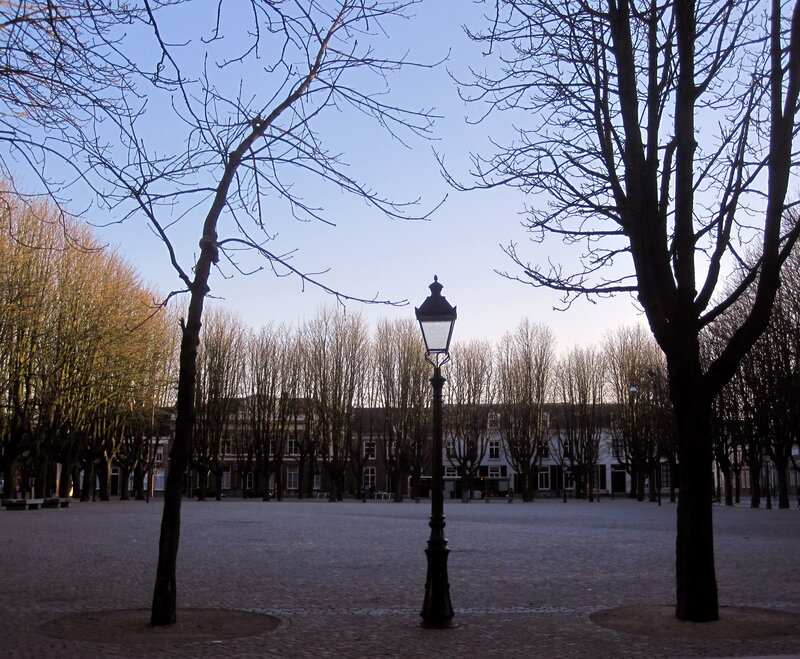 Empty Town Square — Blue