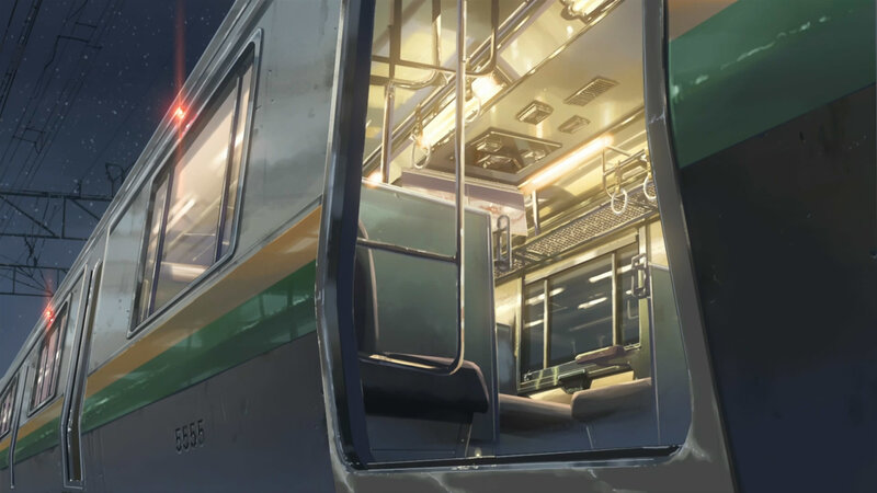 Empty train at night