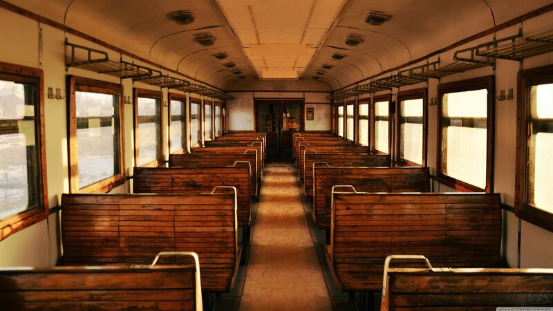 Empty train car interior