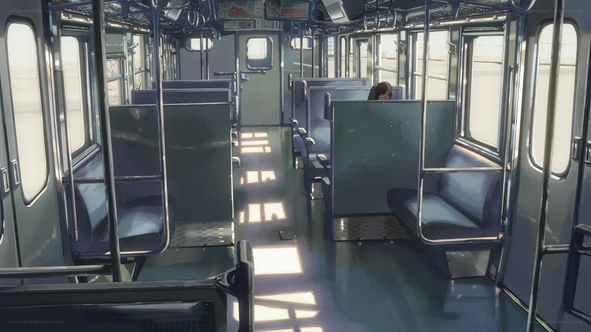 Empty train car interior
