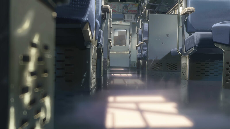 Empty Train Car Interior — Blue, Serene, Afternoon