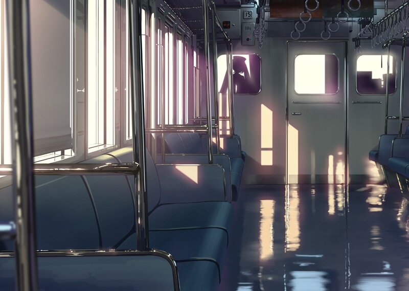 Empty Train Car Interior — Blue, Serene