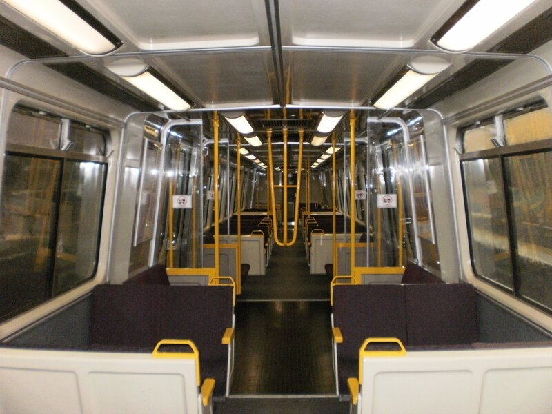 Empty Train Car Interior — Gray