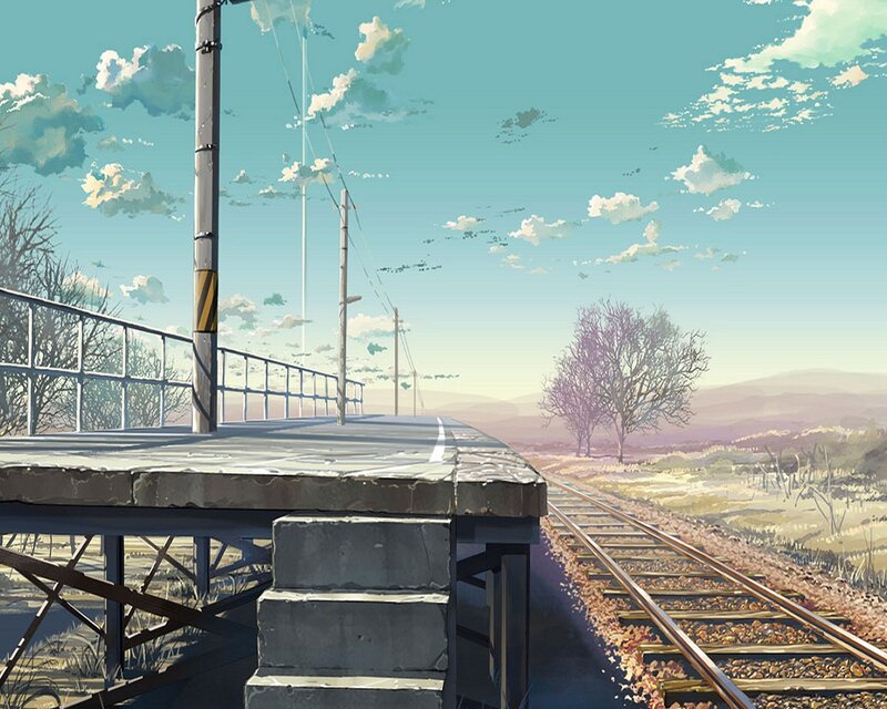 Empty train station at sunset