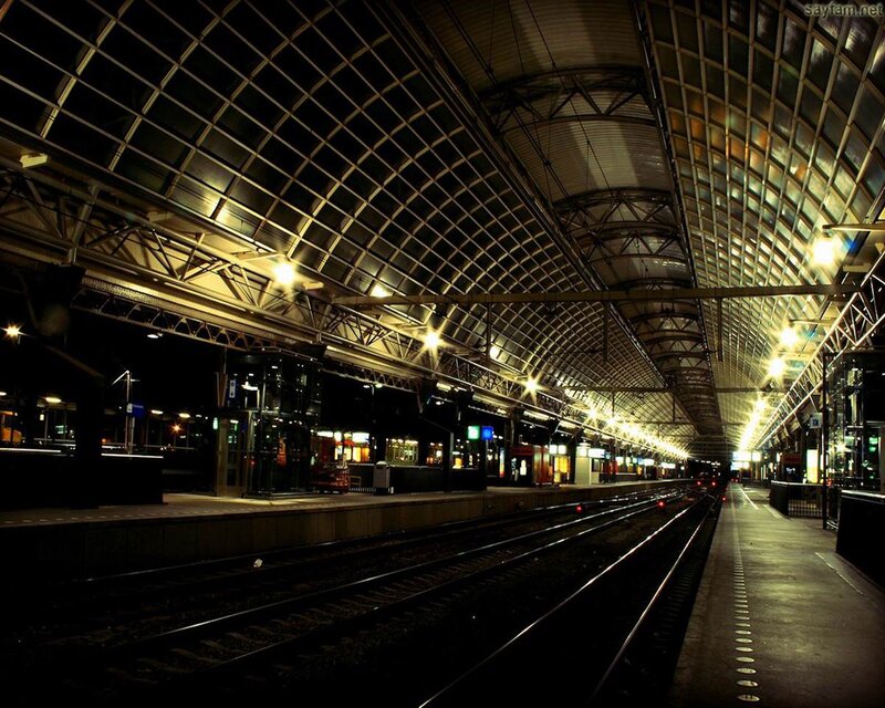 Empty Train Station — Black, Dark, Night