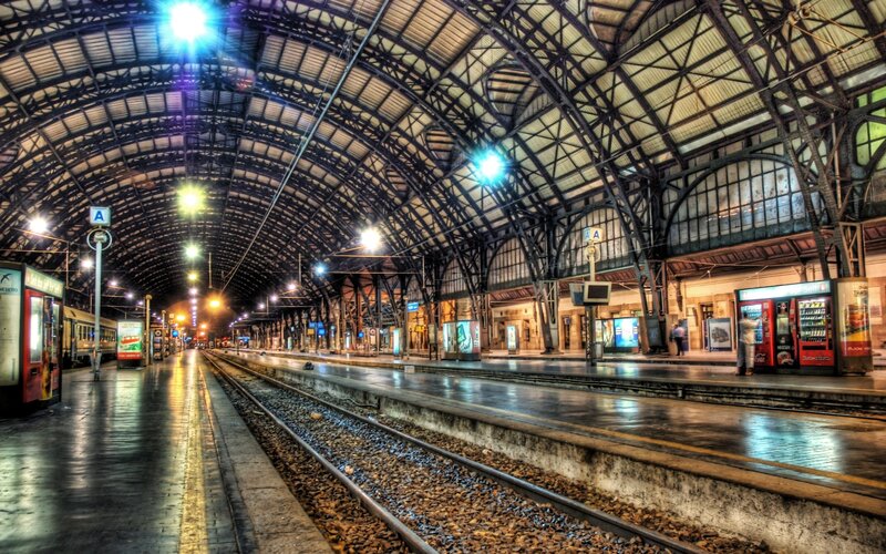 Empty Train Station — Gray, Dramatic, Night