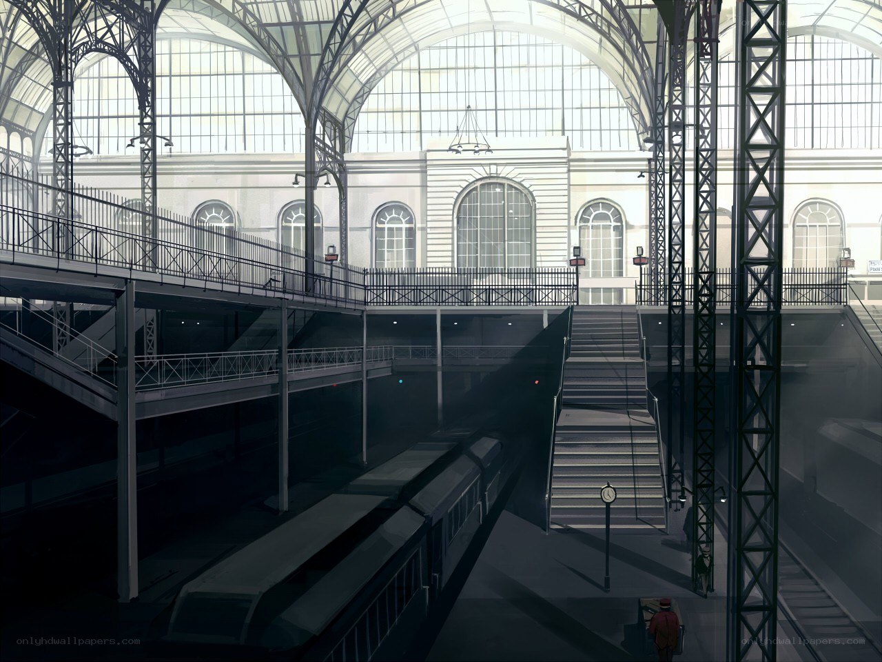 Empty train station interior