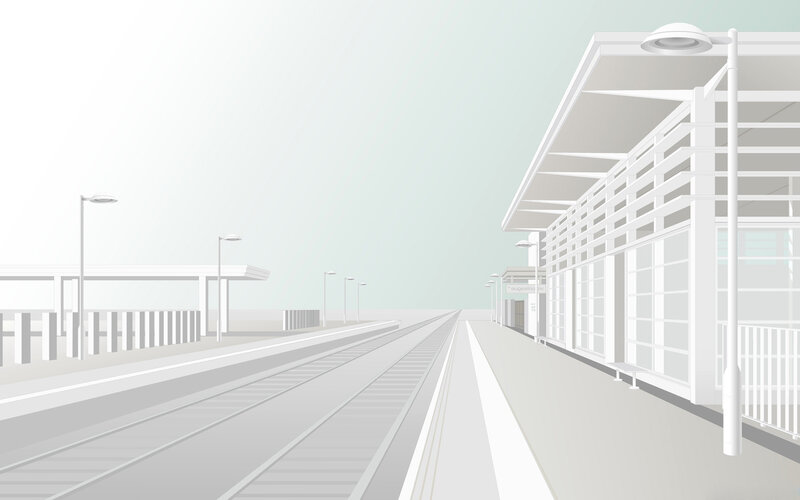 empty train station platform