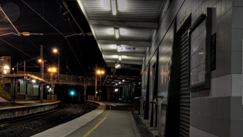 Empty Train Station Platform — Gray, Dark