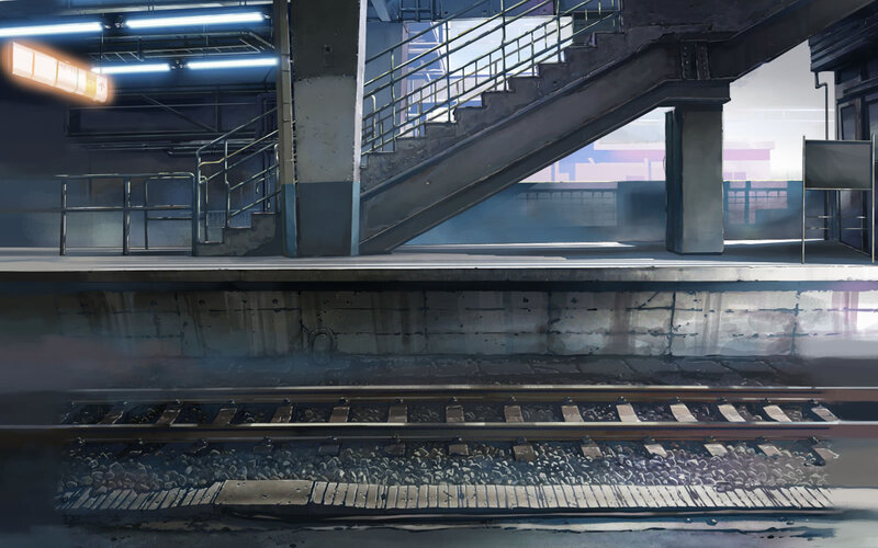Empty Train Station Platform — Gray, Desolate