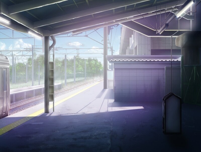 Empty Train Station Platform — Purple