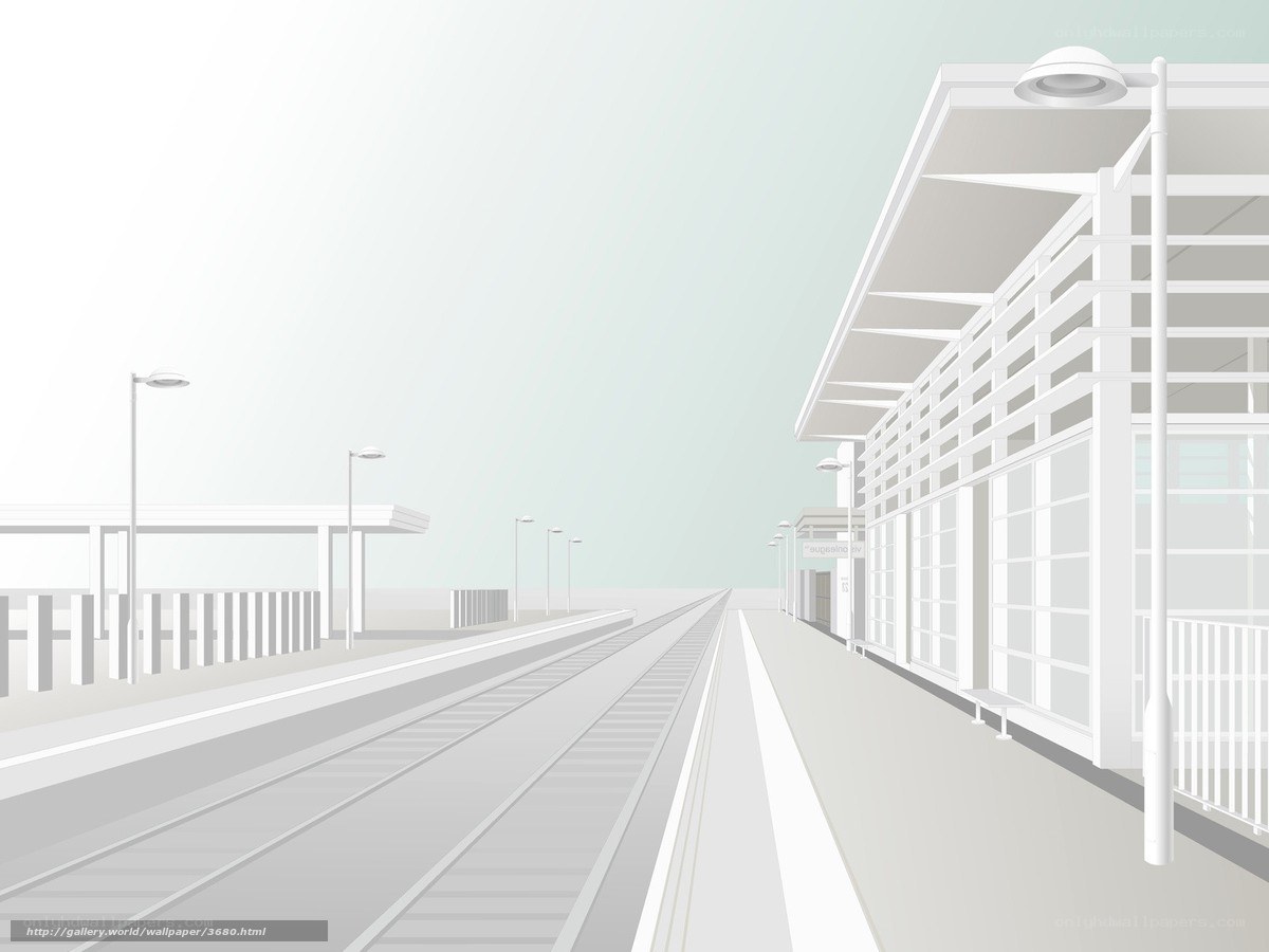 Empty train station platform