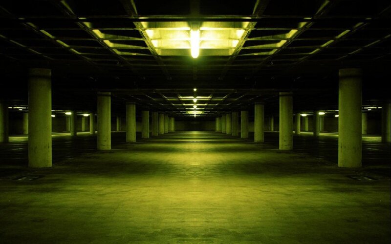empty underground parking garage