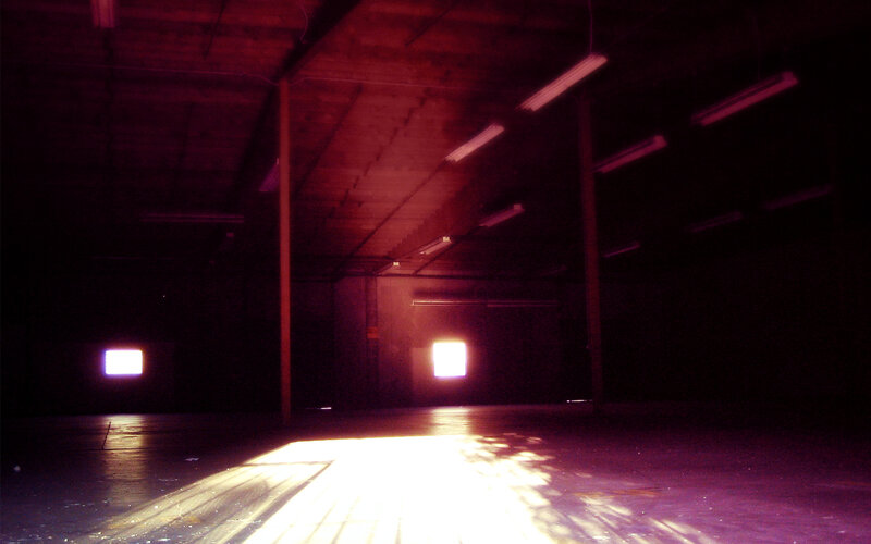 Empty Warehouse Interior — Purple