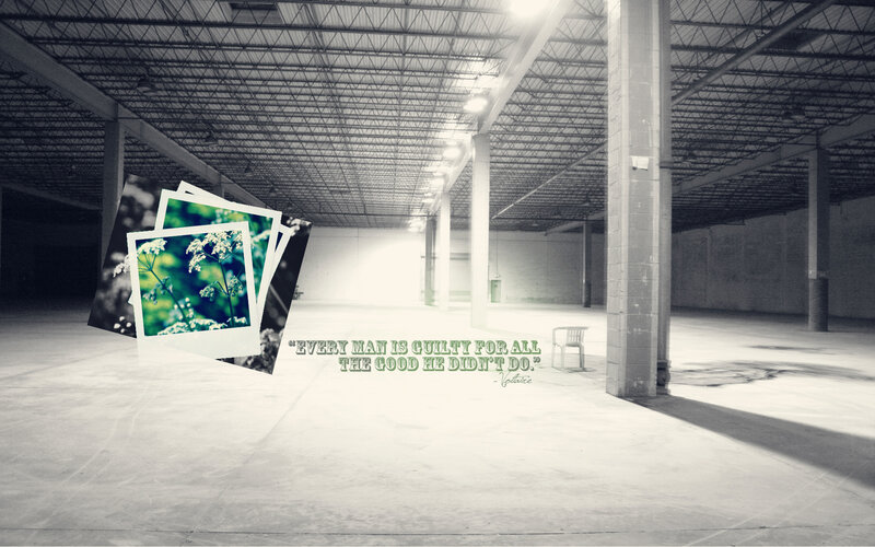 Empty warehouse with quote