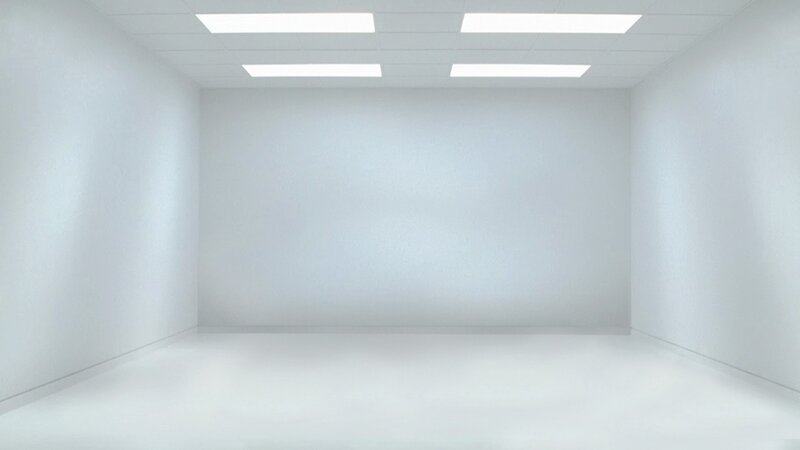 Empty White Room — Neutral, 3d Render, Ceiling Lights, Walls