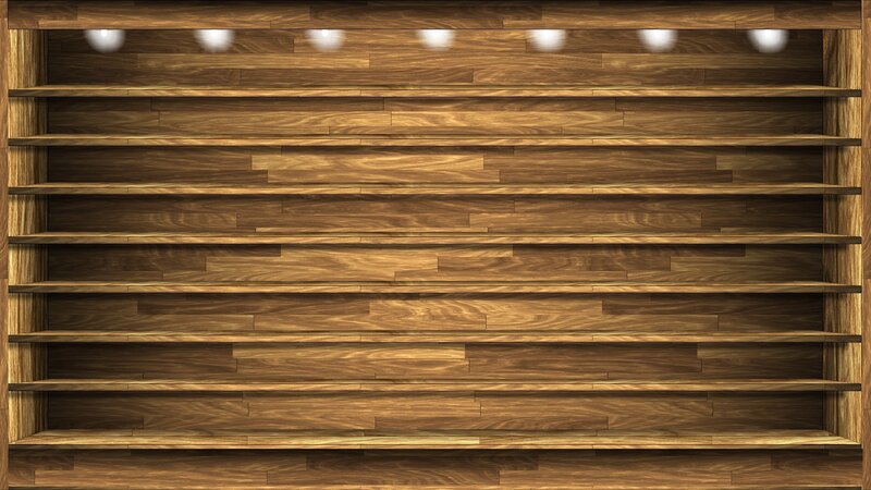 Empty Wooden Shelves — Brown, Neutral