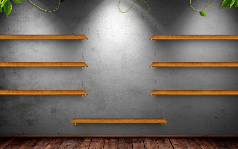 Empty Wooden Shelves