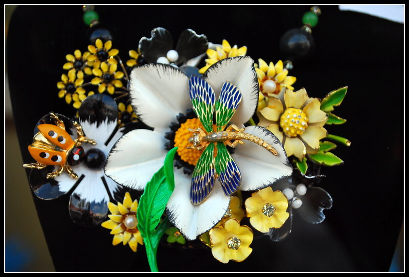 Enamel Brooch with Insects