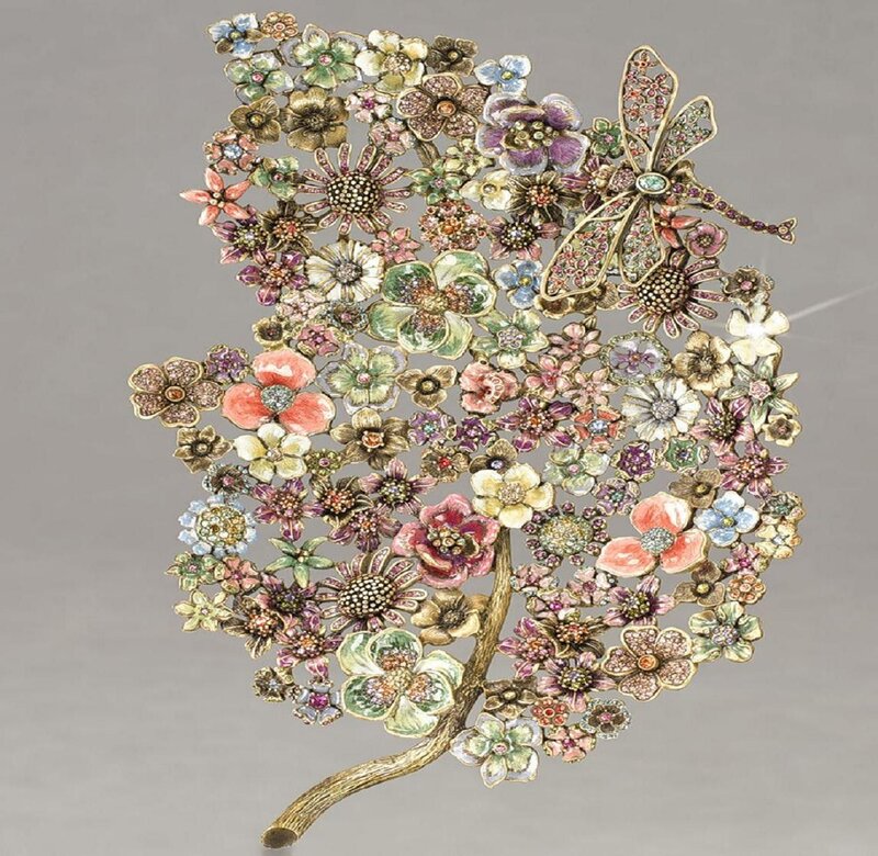 Enamel Flower Brooch