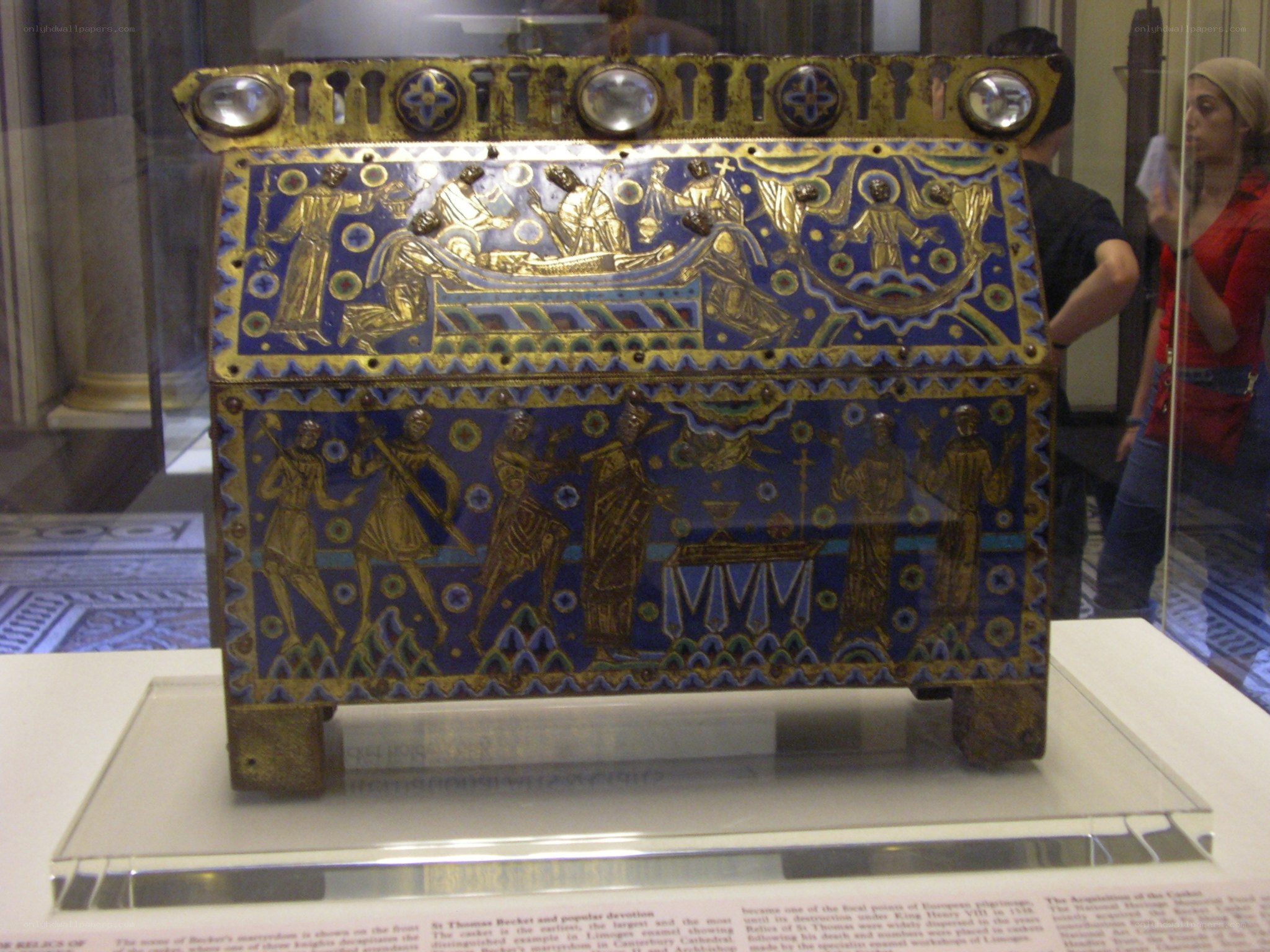 Enamel reliquary in museum