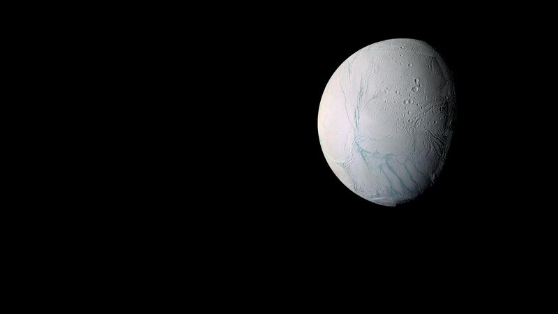 Enceladus Moon Surface — White