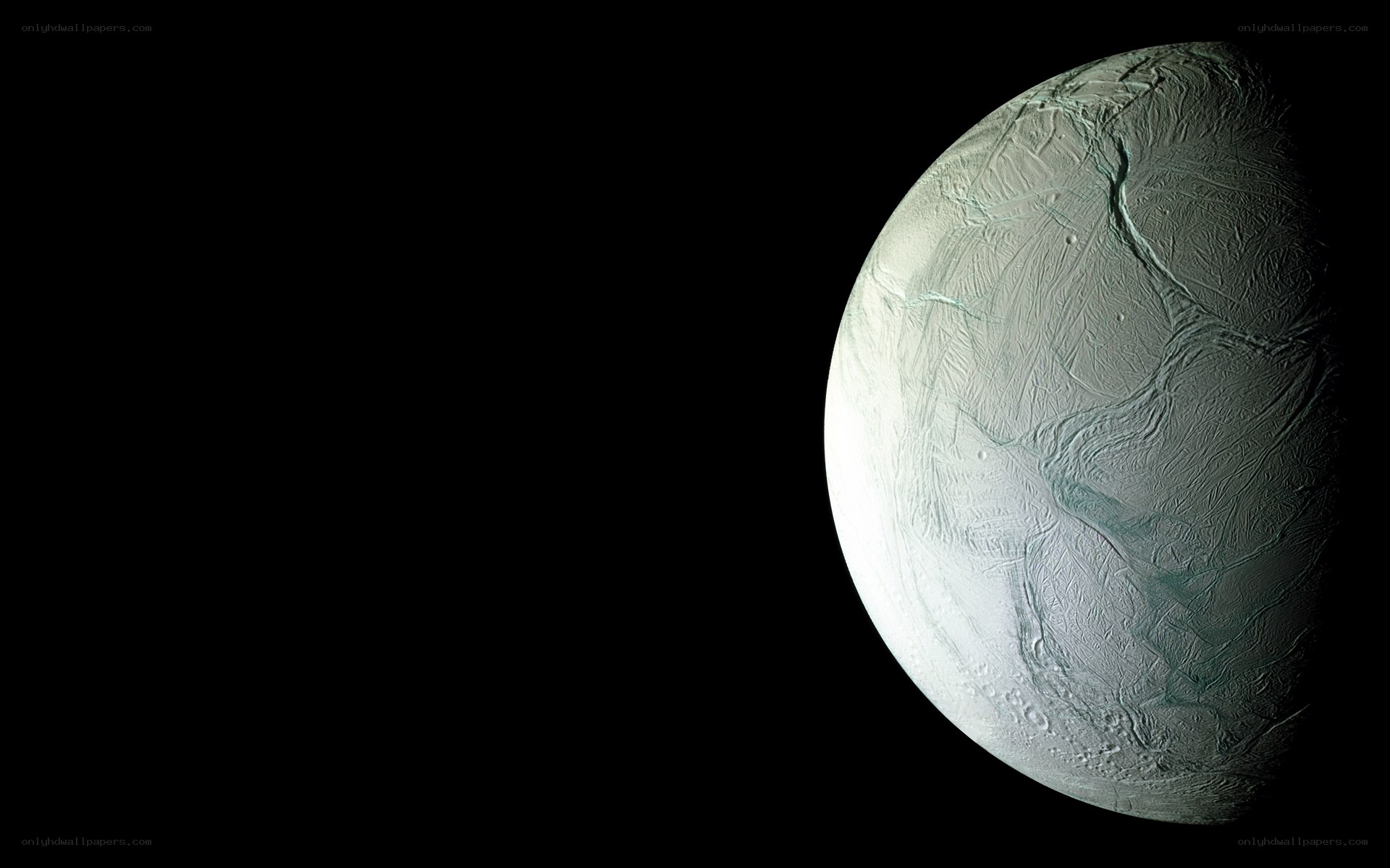 Enceladus moon surface