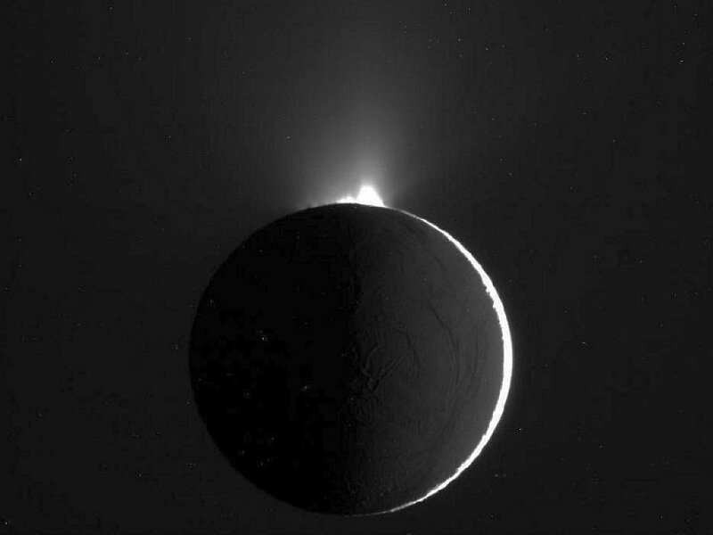 Enceladus with plume