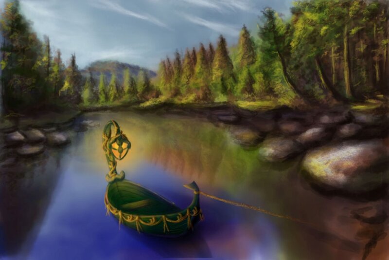 Enchanted Boat on River