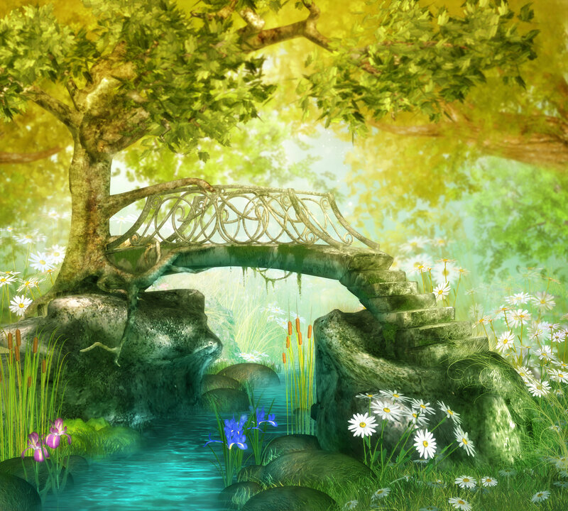 Enchanted Bridge over Stream