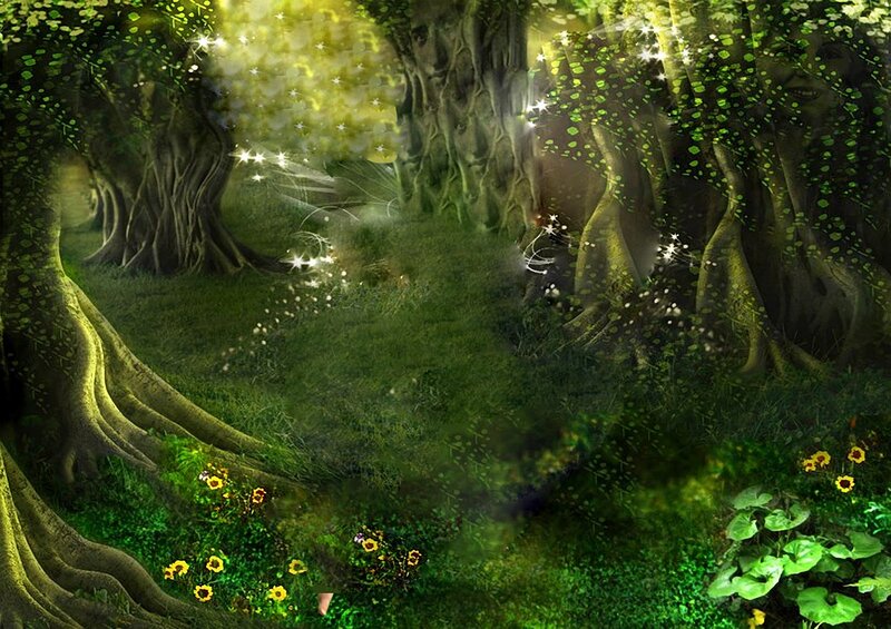Enchanted Forest Glade — Green, Serene