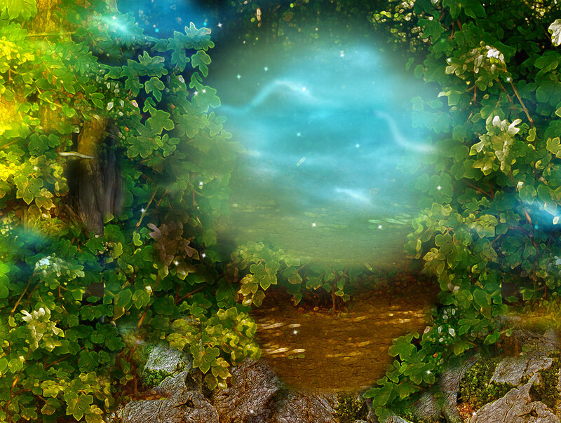 Enchanted Forest Path — Green, Magical