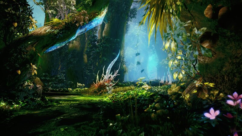 Enchanted Forest Path — Green, Serene, Night