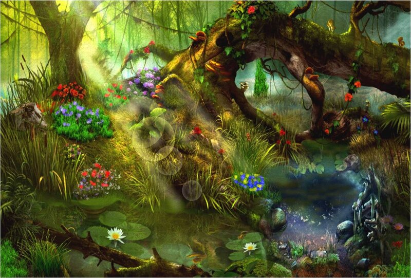 Enchanted Forest Pond — Green, Serene